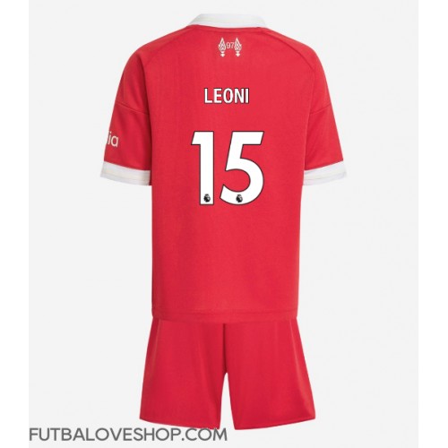 Dres Liverpool Giovanni Leoni #15 Domáci pre deti 2025-26 Krátky Rukáv (+ trenírky)